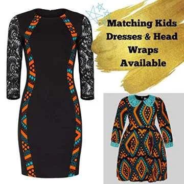 Little Black Dress African Bodyshape Dress with lace Sleeves Flattering Spandex Dress