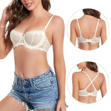 DotVol Push Up Lace Underwire Multiway Bra for Women