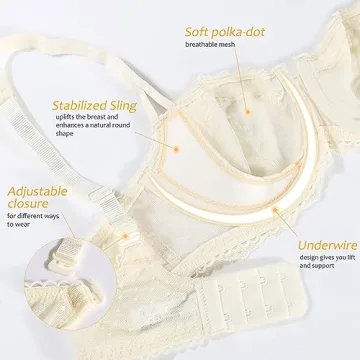 DotVol Push Up Lace Underwire Multiway Bra for Women
