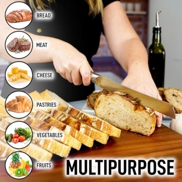 Zulay Serrated Bread Knife - Sharp Stainless Steel Blade