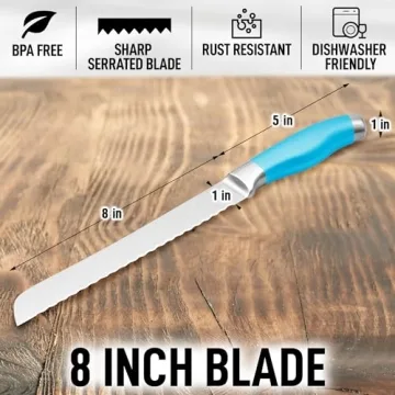 Zulay Serrated Bread Knife - Sharp Stainless Steel Blade