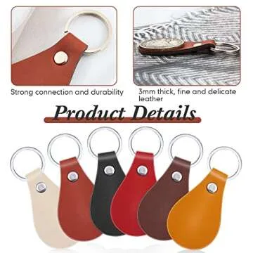 30 Pcs PU Leather Key Fob Kit for DIY Crafting