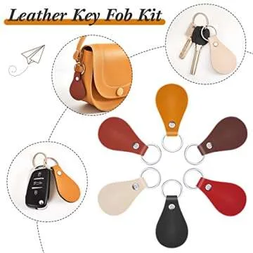 30 Pcs PU Leather Key Fob Kit for DIY Crafting