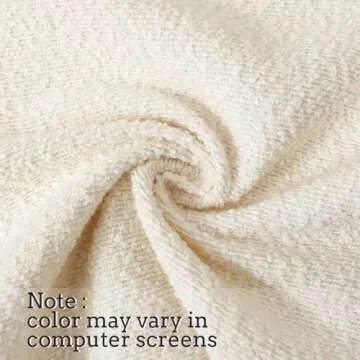 Jeneoo Ivory Decorative Long Lumbar Thick Throw Pillow Covers Fine Textured Boucle Couch Cushion Cases for Sofa Decor, Set of 1, 14 x 36 Inch