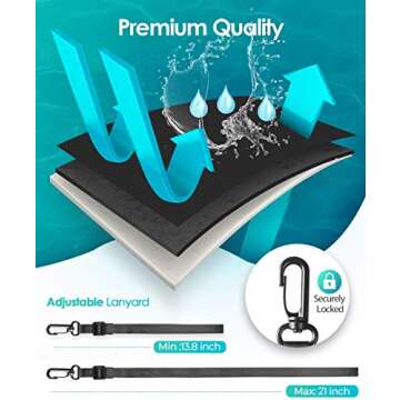 Hiearcool Universal Waterproof Case, Waterproof Phone Pouch Compatible for iPhone 16 15 14 13 Pro Max XS Plus Samsung Galaxy S22 Cellphone Up to 8.3", IPX8 Cellphone Beach Bag for Travel - 2 Pack