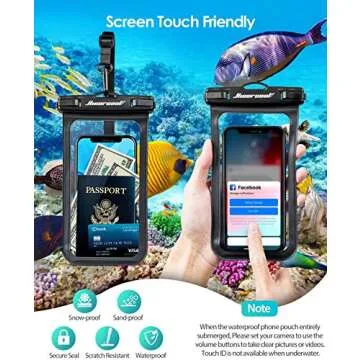 Hiearcool Universal Waterproof Case, Waterproof Phone Pouch Compatible for iPhone 16 15 14 13 Pro Max XS Plus Samsung Galaxy S22 Cellphone Up to 8.3", IPX8 Cellphone Beach Bag for Travel - 2 Pack