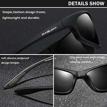 FAGUMA Sports Sunglasses UV400 Polarized Adventure Gear