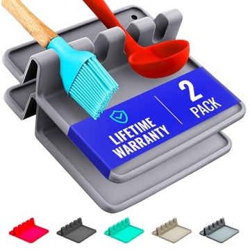 Heat Resistant Silicone Spoon Rests - 2 Pack