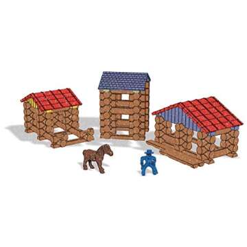 Lincoln Logs Centennial Edition Tin Amazon Exclusive-150+ Pieces-Real Wood-Ages 3+-Best Retro Building Gift Set for Boys/Girls-Creative Construction Engineering-Top Blocks Kit-Preschool Education Toy,Bronze