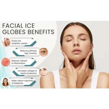 AINAZ 2PCS Ice Globes for Facials with Cleaning Sponge and 540 Titanium Microneedle 0.25mm Tool - Enhance Circulation, Reduce Puffiness, Dark Circles and Tighten the Skin