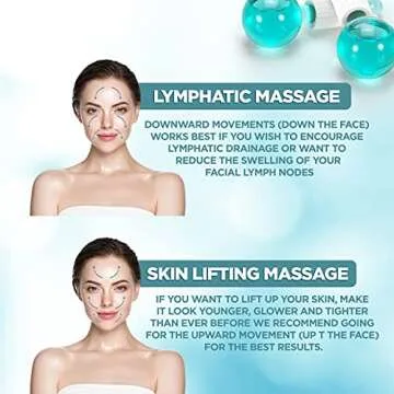 AINAZ 2PCS Ice Globes for Facials with Cleaning Sponge and 540 Titanium Microneedle 0.25mm Tool - Enhance Circulation, Reduce Puffiness, Dark Circles and Tighten the Skin