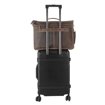 Stylish Buffalo Leather 18 Inch Laptop Messenger Bag