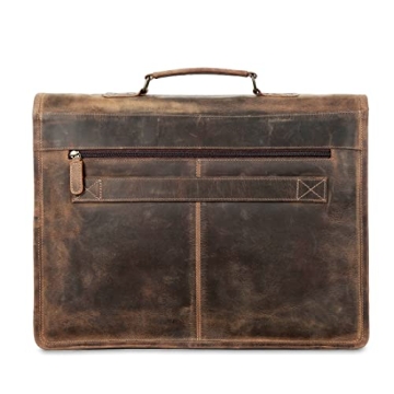 Stylish Buffalo Leather 18 Inch Laptop Messenger Bag