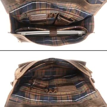 Stylish Buffalo Leather 18 Inch Laptop Messenger Bag