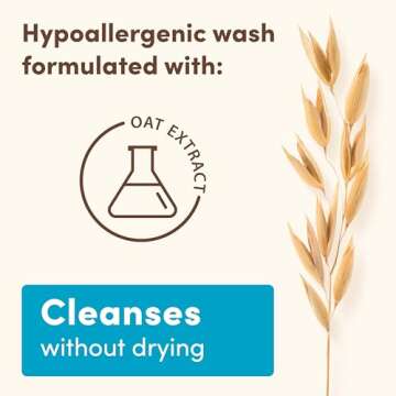 Aveeno Baby Daily Moisture Gentle Bath Wash & Shampoo with Natural Oat Extract, Hypoallergenic, Tear-Free & Paraben-Free Formula For Sensitive Hair & Skin, Lightly Scented, 33 fl. oz