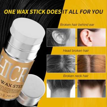 Hicream Hair Wax Stick, 2.7 Oz Slick Stick for Women & Kids, Hair-Styling Accessories Wax Stick for ...