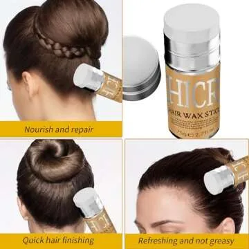 Hicream Hair Wax Stick, 2.7 Oz Slick Stick for Women & Kids, Hair-Styling Accessories Wax Stick for Hair Flyaway Smoothing & Taming Frizz, Hair Care Slick Back Stick Styling Product, Bun Maker