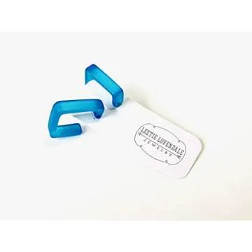 Aqua Blue Frosted Lucite Acrylic Square Hoop Earrings - SQH-BL-1