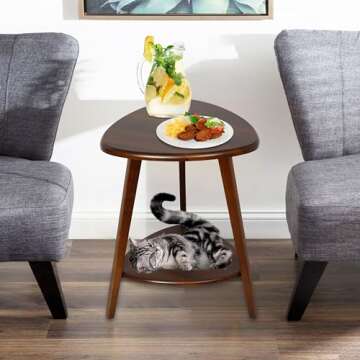 FANTERSI Modern End Table with Storage Shelf