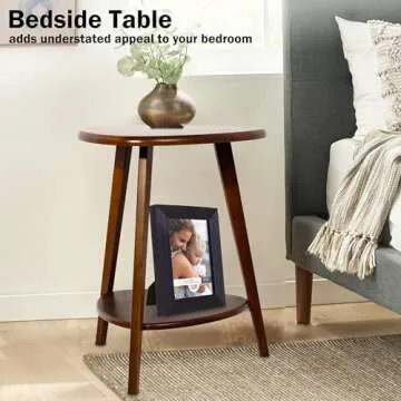 FANTERSI Modern End Table with Storage Shelf