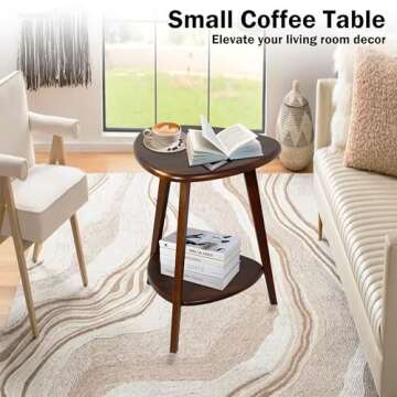 FANTERSI Modern End Table with Storage Shelf