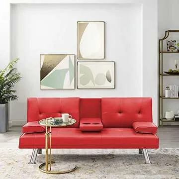 Stylish DKLGG Convertible Futon Sofa Bed for Small Spaces