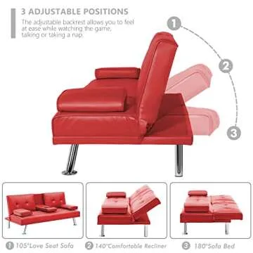 Stylish DKLGG Convertible Futon Sofa Bed for Small Spaces