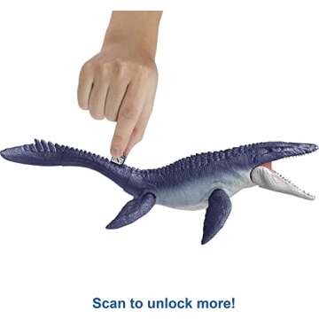 Jurassic World: Dominion Mosasaurus Dinosaur Action Figure 29 inches Long, Movable Joints, Physical ...
