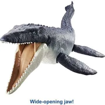 Jurassic World: Dominion Mosasaurus Dinosaur Action Figure 29 inches Long, Movable Joints, Physical & Digital Play, Toy Ages 4 Years & Older