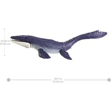 Jurassic World: Dominion Mosasaurus Dinosaur Action Figure 29 inches Long, Movable Joints, Physical & Digital Play, Toy Ages 4 Years & Older