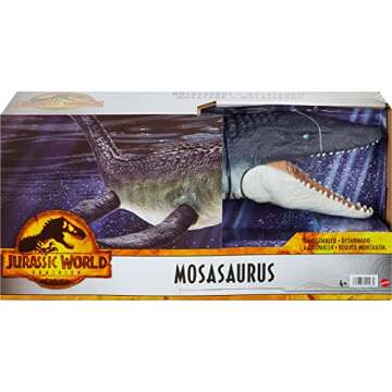 Jurassic World: Dominion Mosasaurus Dinosaur Action Figure 29 inches Long, Movable Joints, Physical & Digital Play, Toy Ages 4 Years & Older