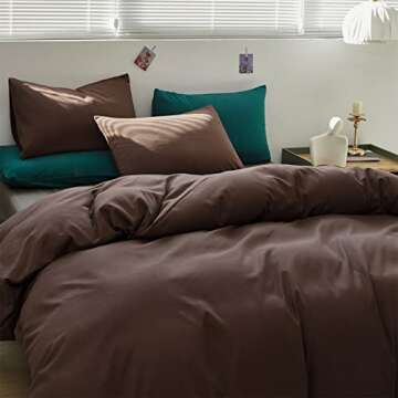 Houseri Brown Full Size Comforter Set-3 Pieces Mocha Chocolate Bedding Sets Soft Comfy Teen Boys Chestnut Colored Comforters Lightweight All Seasons Vintage Dark Brown Farmhouse Bed Blanket Quilt Full