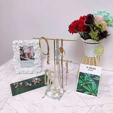 Elegant Jewelry Organizer with Solid Marble Base