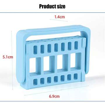 KOOBOOK 16 Holes Acrylic Nail Art Drill Bit Holder Organizer for Exhibitions