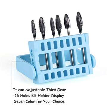 KOOBOOK 16 Holes Acrylic Nail Drill Bit Holder Organizer