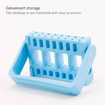 KOOBOOK 16 Holes Acrylic Nail Drill Bit Holder Organizer