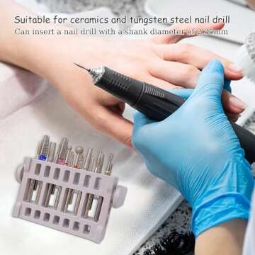 KOOBOOK 16 Holes Acrylic Nail Drill Bit Holder Organizer