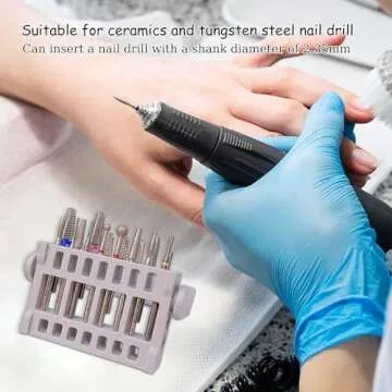 KOOBOOK 16 Holes Acrylic Nail Drill Bit Holder Organizer