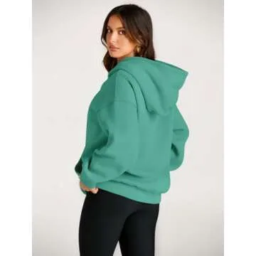 Trendy Queen Womens Oversized Hoodies Fleece Sweatshirts Long Sleeve Sweaters Pullover Fall Outfits Winter Clothes Mint Green M