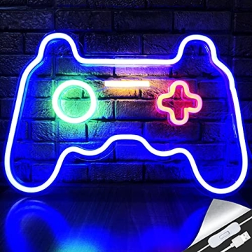 LED Neon Gaming Sign - Gamepad Shape Light for Teen Boys' Game Rooms, Bedrooms - Gamer Gift, Gaming ...