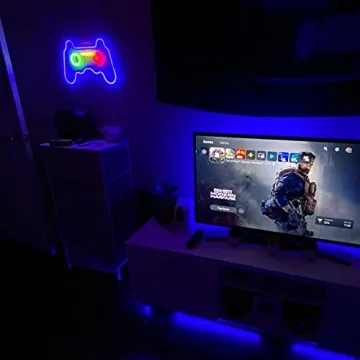 LED Neon Gaming Sign - Gamepad Shape Light for Teen Boys' Game Rooms, Bedrooms - Gamer Gift, Gaming Room Décor and Accessories