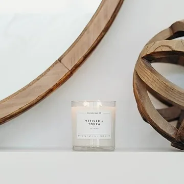 Calyan Wax Scented Candle Vetiver & Tonka, Candle for The Home Scented with Black Pepper & Cardamon, Soy Aromatherapy Candle in Glass Jar with 37 Hour Burn Time, Non Toxic Scented Candles Gifts