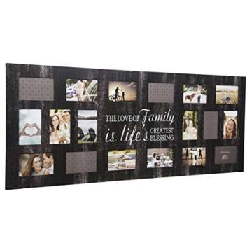 Gallery Solutions Rustic 18 Opening 4x6 Distressed Family Wall Mount Collage Frame
