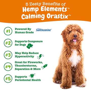 Zesty Paws OraStix for Dogs - Calming Dental Sticks for Stress with Hemp Melatonin Chamomile Dog Hea...