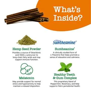 Zesty Paws OraStix for Dogs - Calming Dental Sticks for Stress with Hemp Melatonin Chamomile Dog Healthy Teeth and Gums Calm Composure for Fireworks and Thunderstorms - 12oz