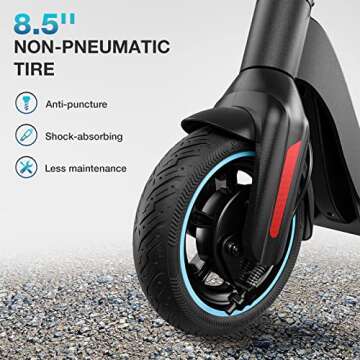 SmooSat SA3 Electric Scooter for Adults, 20 Miles Range, 350W Powerful Motor, Long Battery Life, 15.6 MPH Max Speed, LED-Display, Idea Commuting Gift, Black