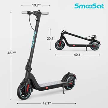 SmooSat SA3 Electric Scooter for Adults, 20 Miles Range, 350W Powerful Motor, Long Battery Life, 15.6 MPH Max Speed, LED-Display, Idea Commuting Gift, Black