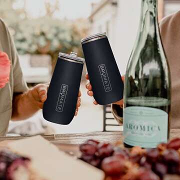 BrüMate 12oz Insulated Champagne Flute with Flip-Top Lid