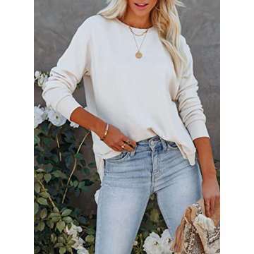 EVALESS Women's Stylish Side Split Oversized Sweatshirt