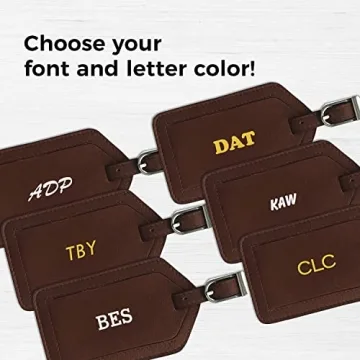 Stylish Personalized Leather Luggage Tags - Custom Monogrammed
